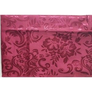 Fabric Tablecloth,60"x104" Rectangle, DAMASK FLOWERS ON BURGUNDY, CHARLOTTE,AL